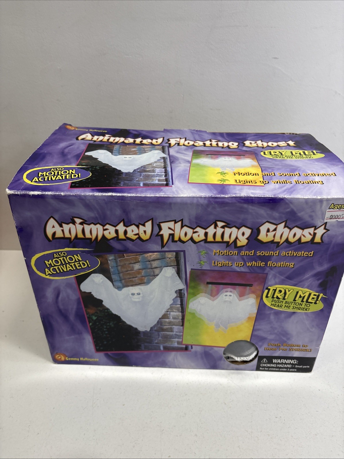 Gemmy Animated Floating Ghost Halloween Motion Sound Activarted Light Up Vintage