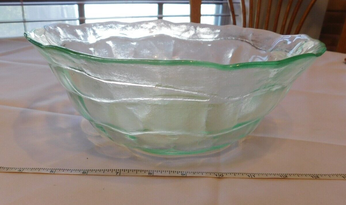 Unbranded Green Glass Serving Bowl Side Dish Bowl Vintage 10