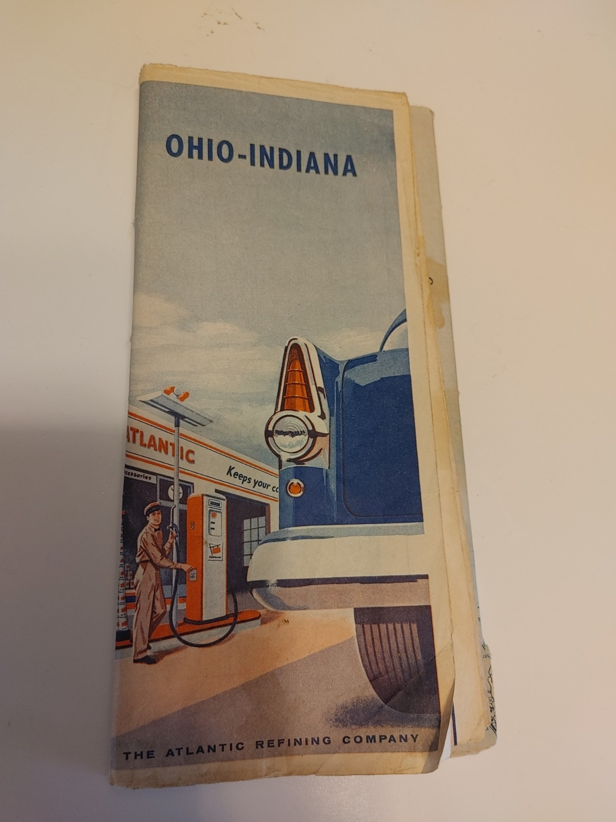 1956 OHIO-INDIANA Rand McNally Road Map ~ The Atlantic Refining Company 1956 OHIO-INDIANA Rand McNally Road Map ~ The Atlantic Refining Company