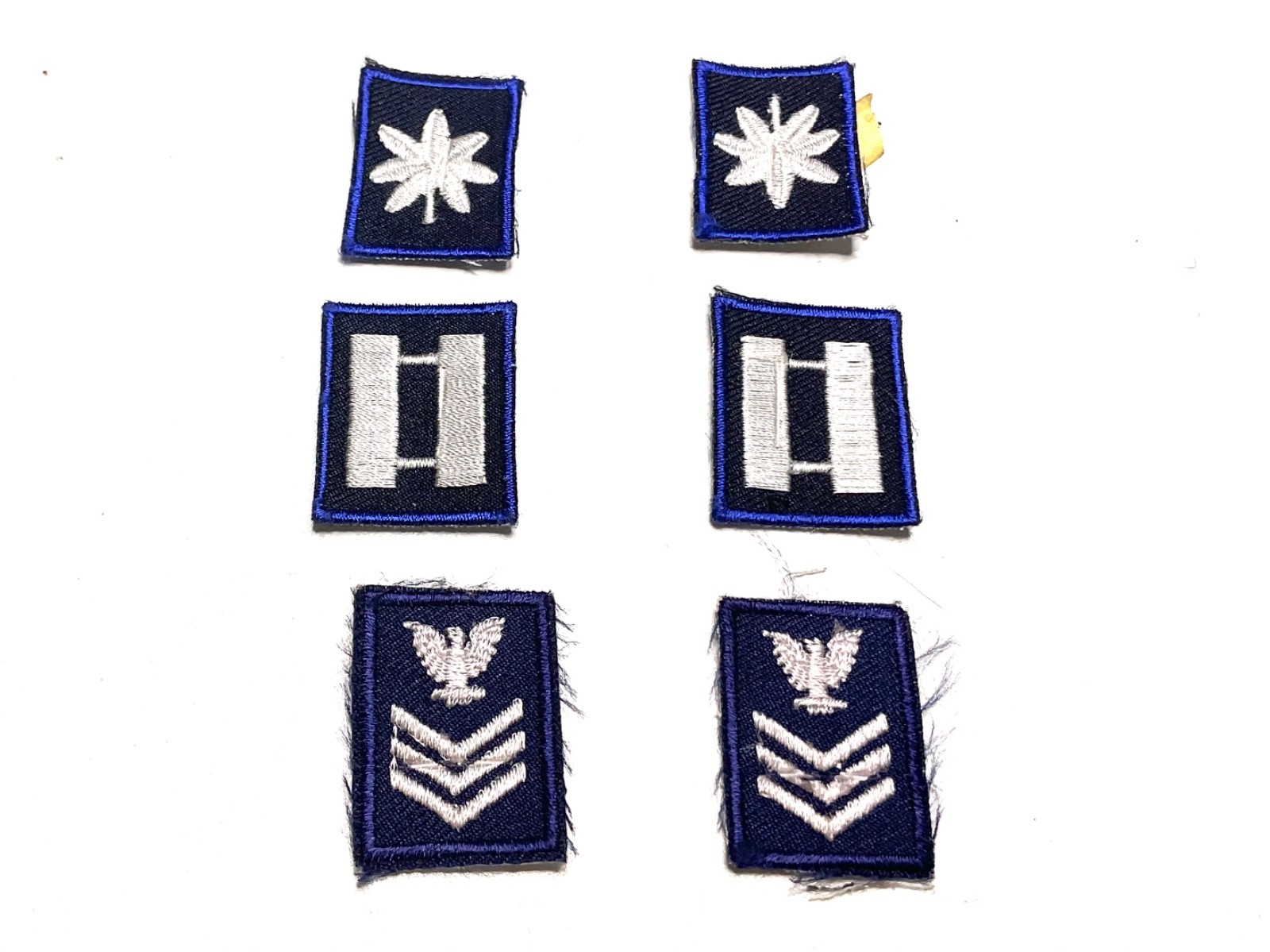 Vintage US Navy Rank Insignia Patch Lot Commander Lieutenant PO1 6 Original