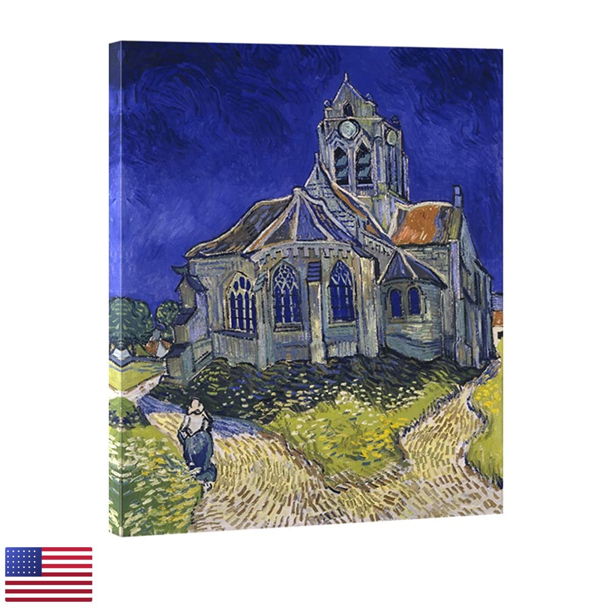 Wieco Art Large Giclee Canvas Print Church at Auvers Van Gogh Living Room