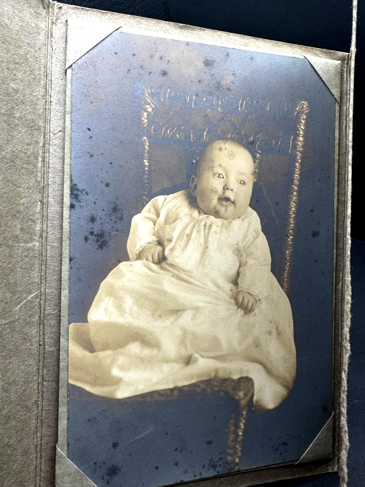 Antique Boarded Identified Baby White Dress Williamsburg PA