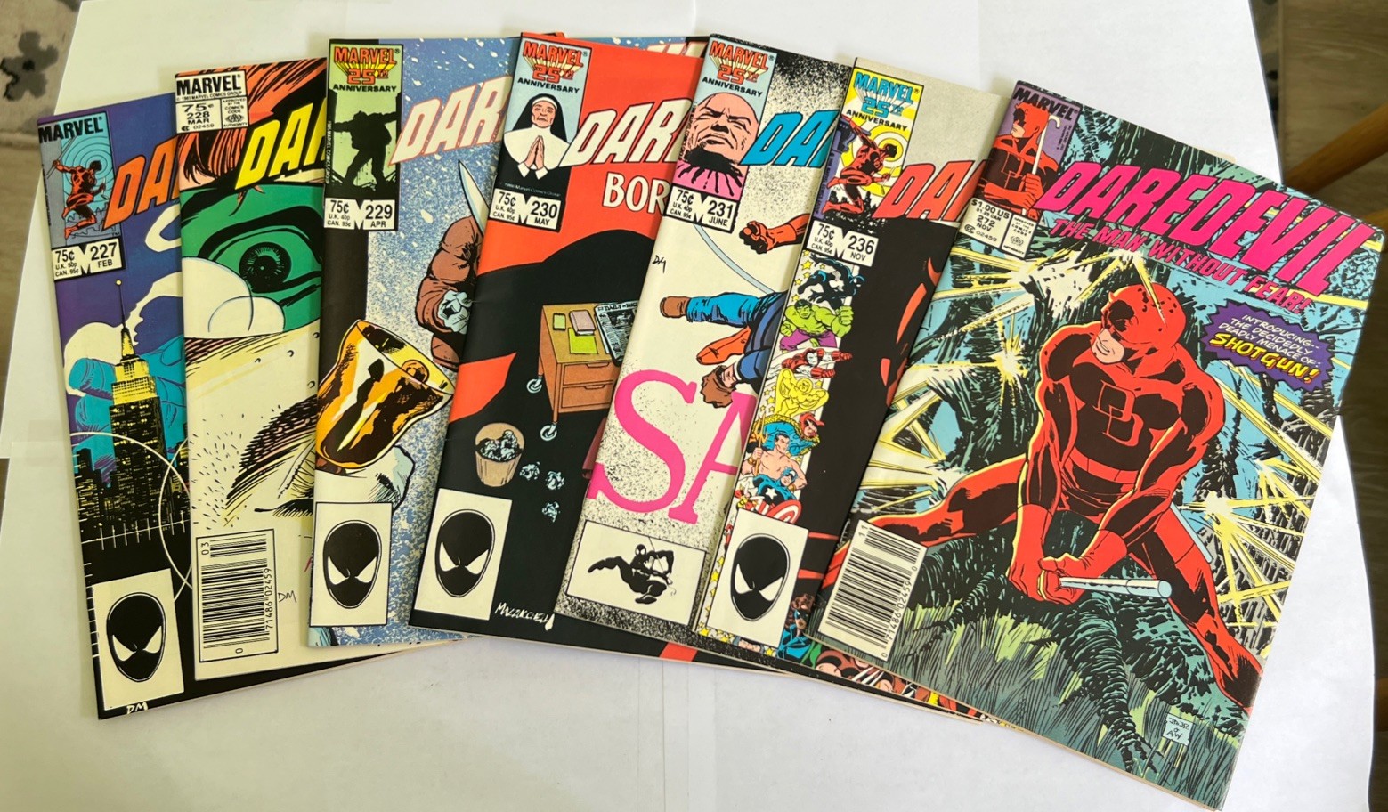 DAREDEVIL #227 228 (Newsstand) 229 230 231 236 272(Newsstand) -NM- 