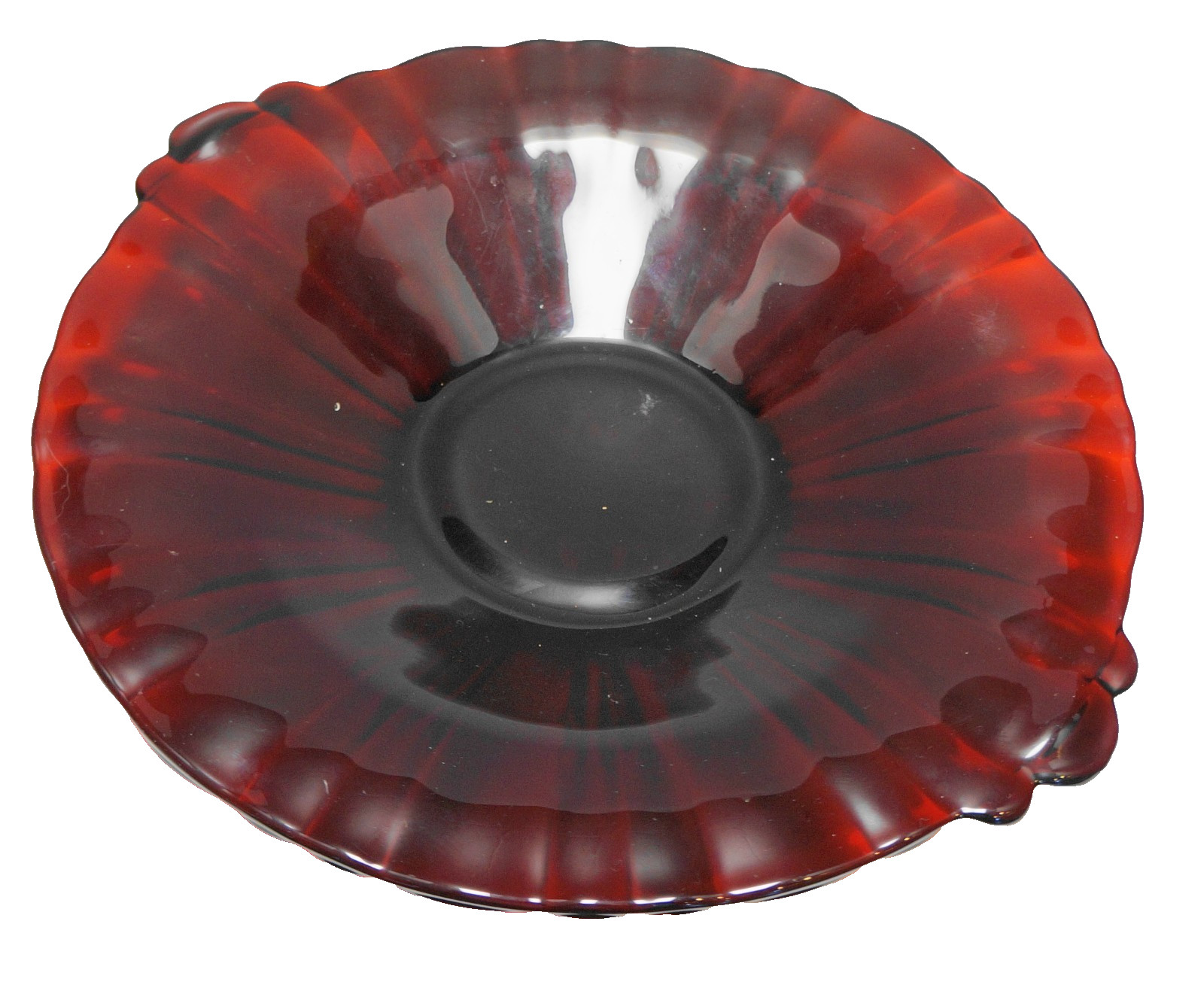 Anchor Hocking Old Cafe Royal Ruby Handled Round Tray Anchor Hocking Old Cafe Royal Ruby Handled Round Tray
