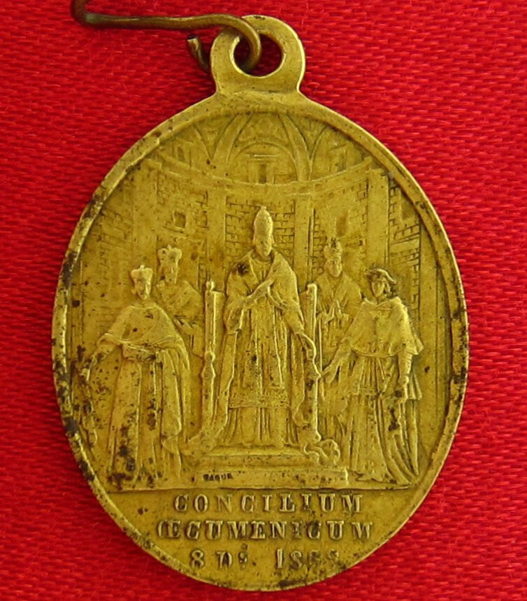 Antique POPE PIUS IX Medal ECUMENICAL COUNCIL 1869 1st VATICAN COUNCIL Medal