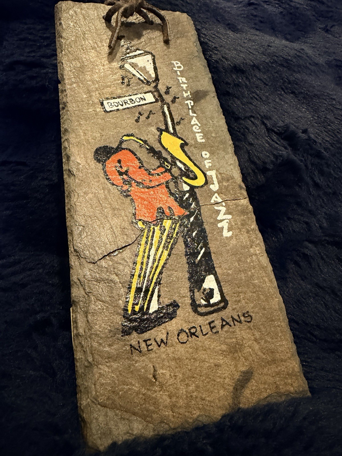 Vintage Vieux Carre New Orleans 175Yr Roofing Slate Bourbon street Jazz Wall Art