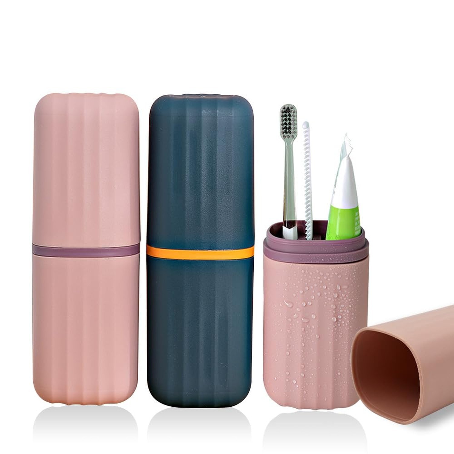 2 Pack Travel Toothbrush Holders, 2-In-1 Portable Toothbrush Covered Case 2 Pack Travel Toothbrush Holders, 2-In-1 Portable Toothbrush Covered Case
