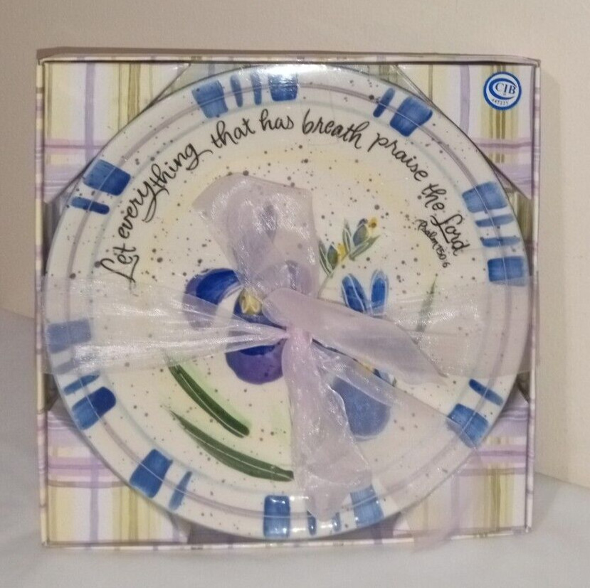 Enesco Julie Ueland Plate Psalm 150:6 ... everything that has breath... NIB 1999