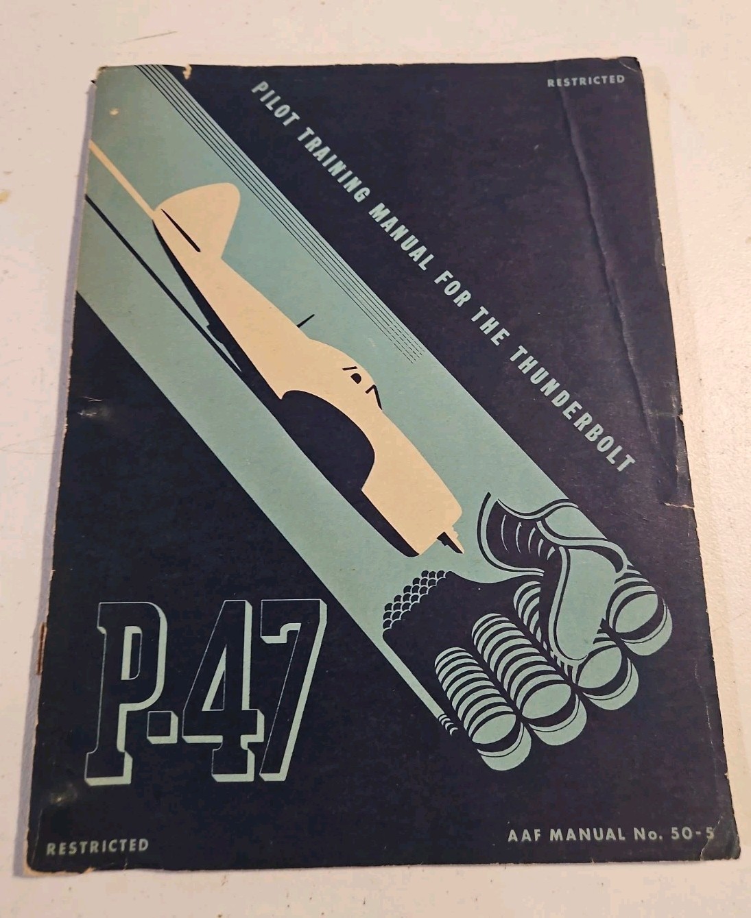 RARE Vintage P-47 Thunderbolt 1945 Pilot Training Manual Flight Manual 
