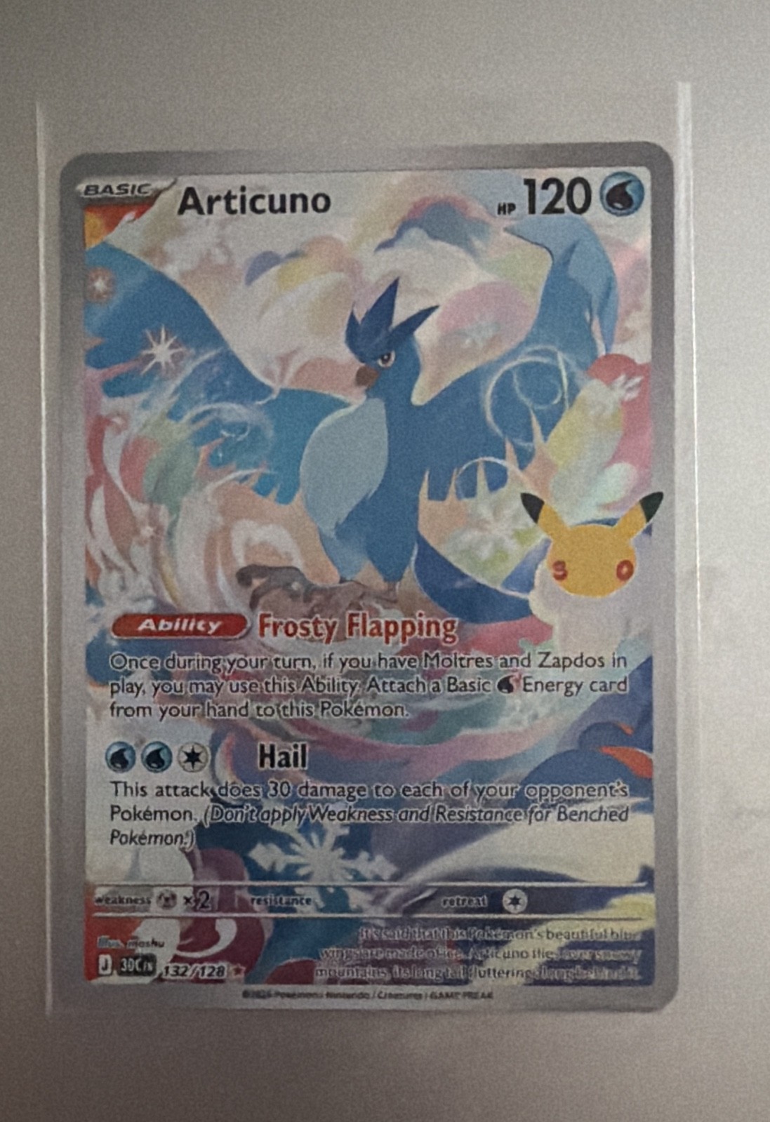 Articuno 132/128 Me: 30th Celebration Holo