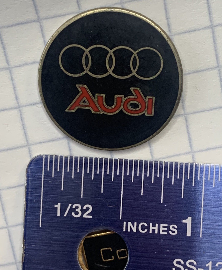 Audi Logo Enameled Hat Lapel Pin & 3” Iron On Patch Automobile Car