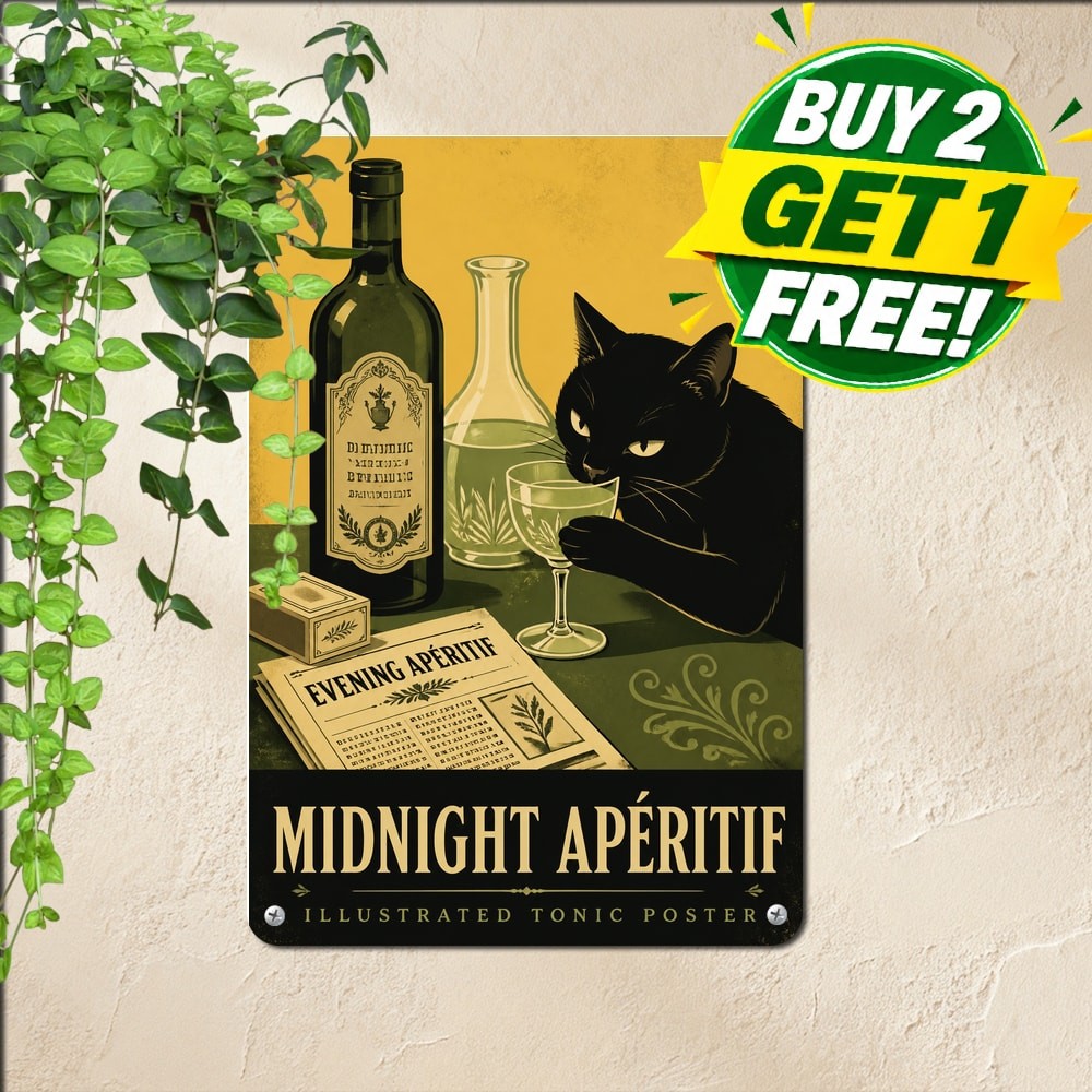 Absinthe Herbal Beverage Classical French Cafe Restaurant Metal Sign 8x12