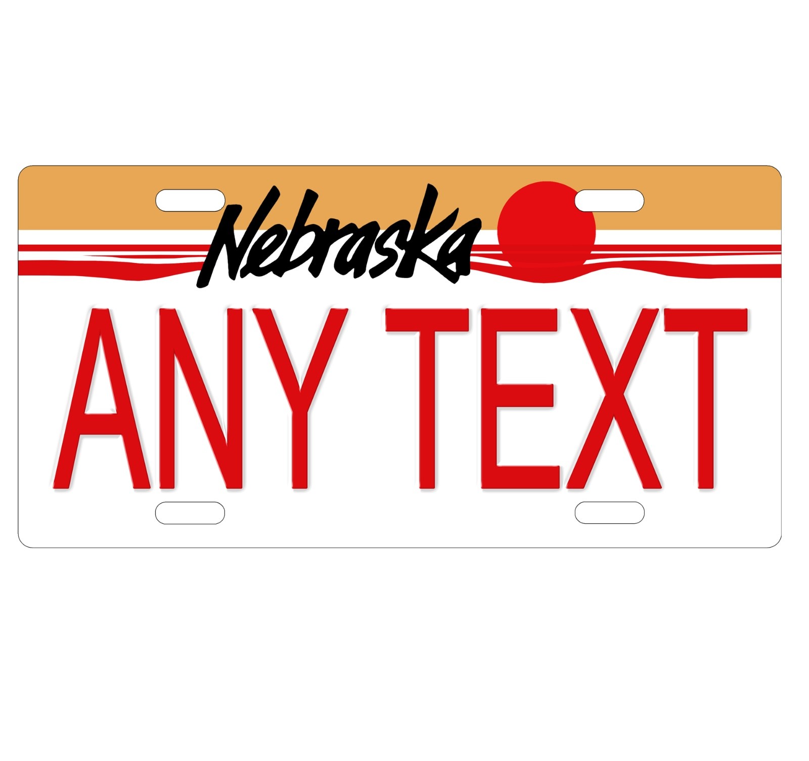Novelty, Personalized State License Plates-Nebraska 5. Three Sizes Available