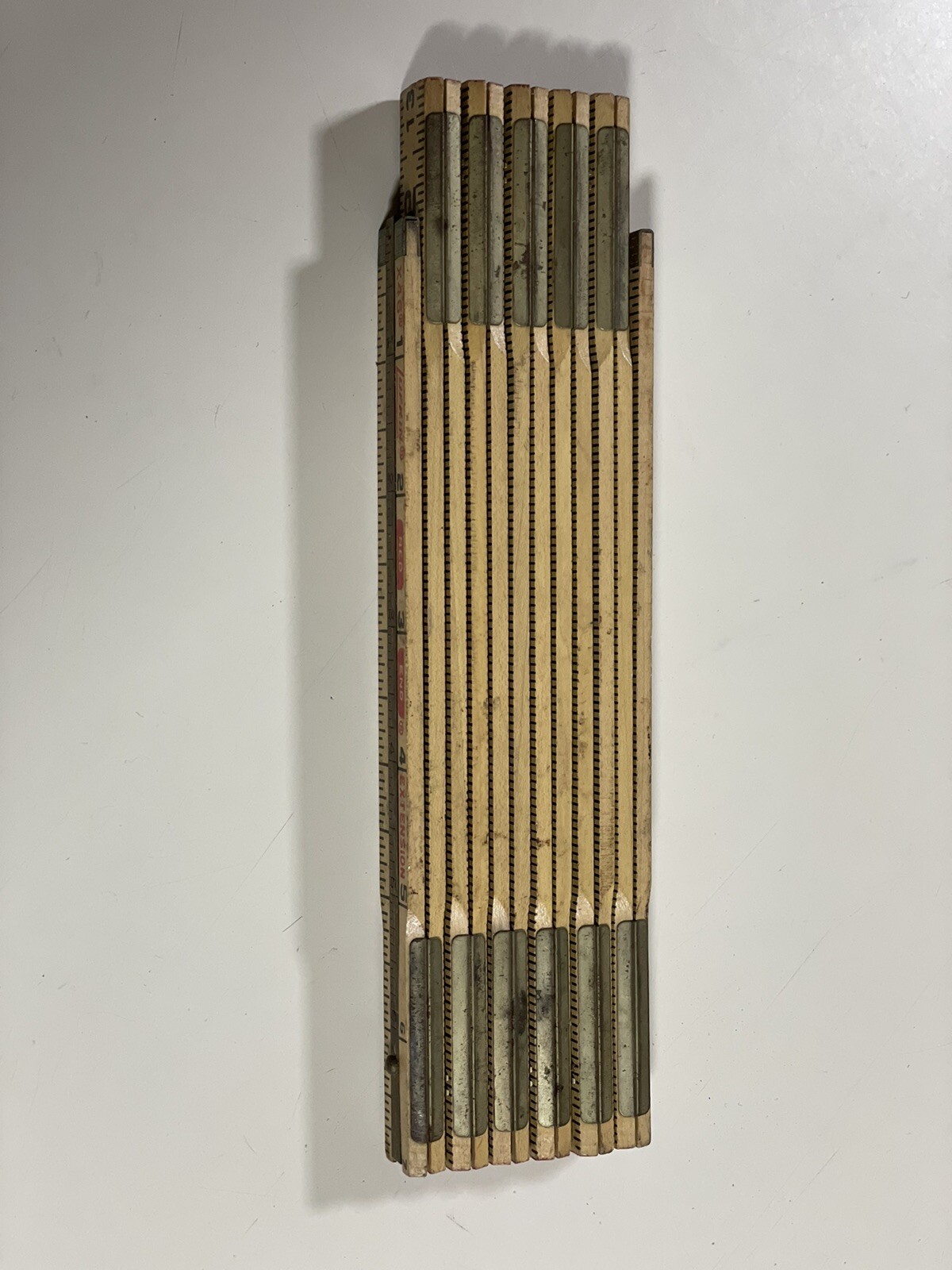 72” LUFKIN RED END X46 Folding Extension Rule Carpenter Ruler Brass Slide