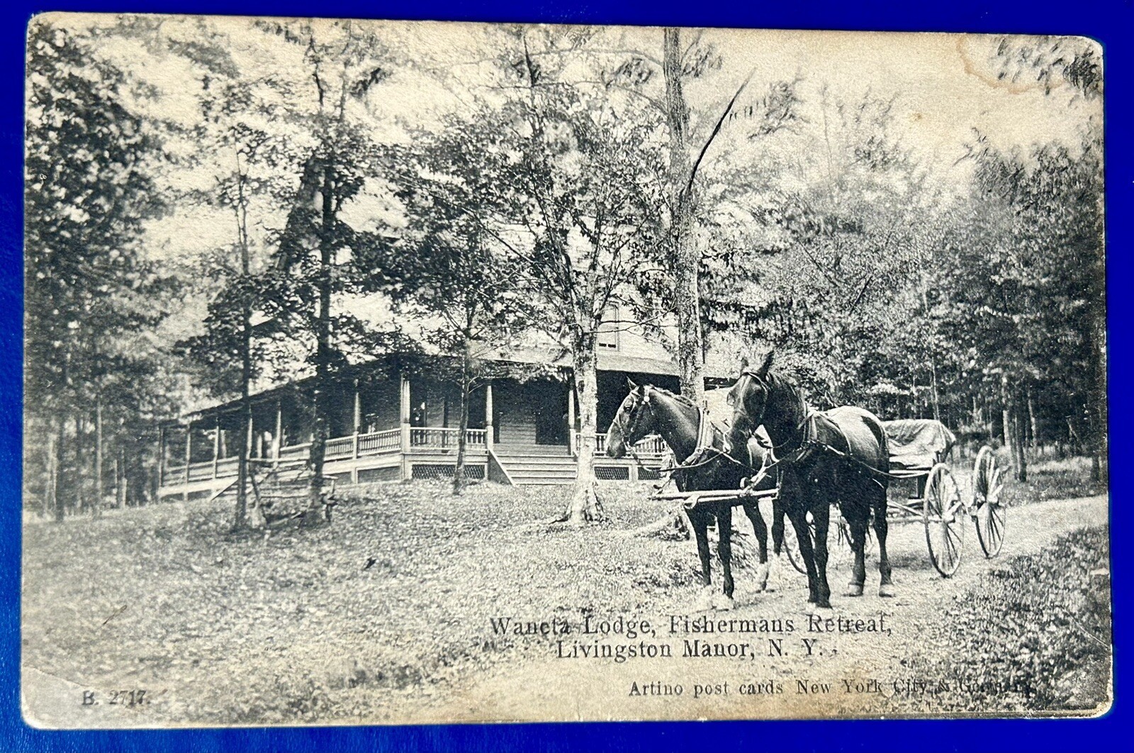 Waneta Lodge. Fishermans Retreat. Livingston Manor, New York. Vintage Postcard