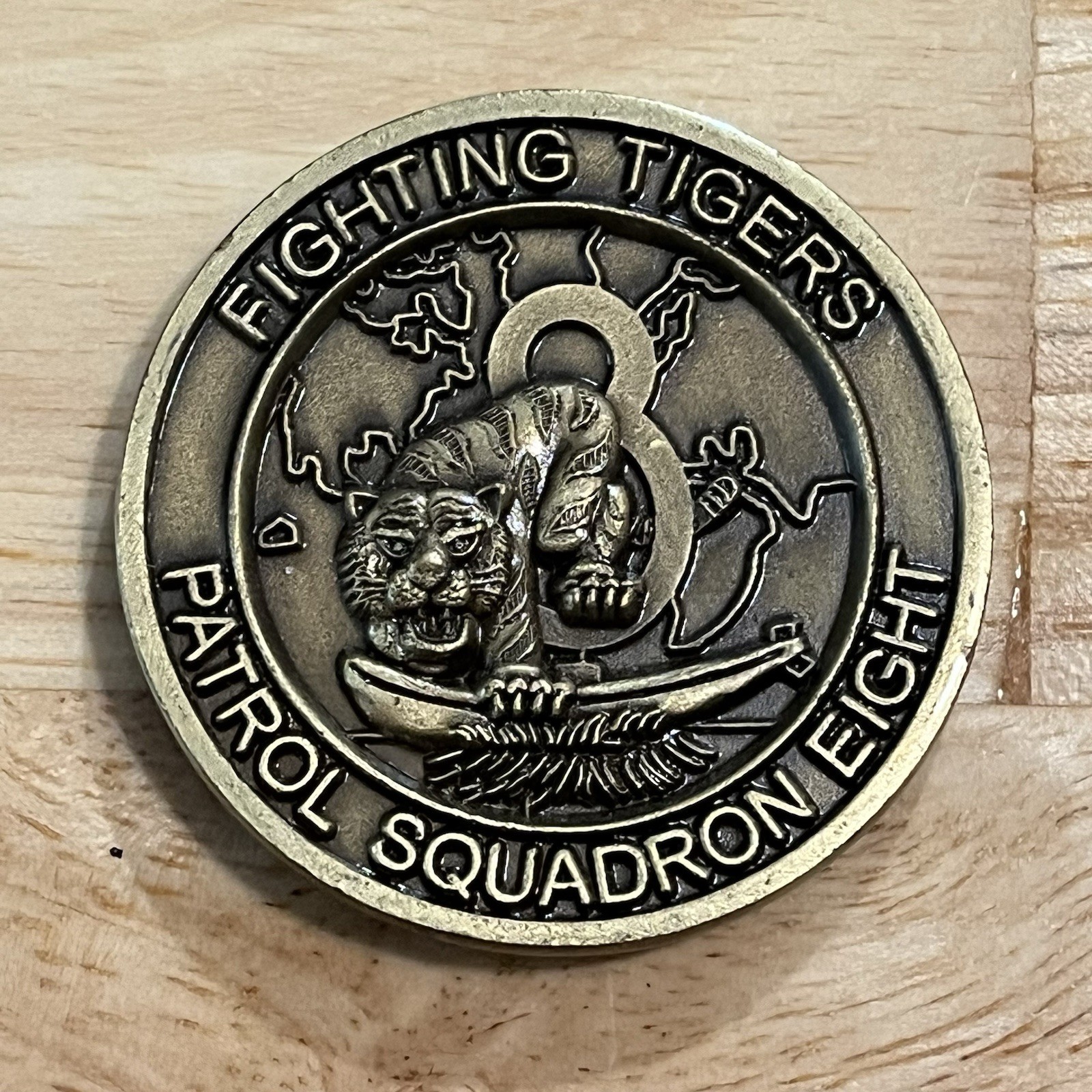 Challenge Coin Fighting Tigers Patrol Squadron Eight US Navy USN Military