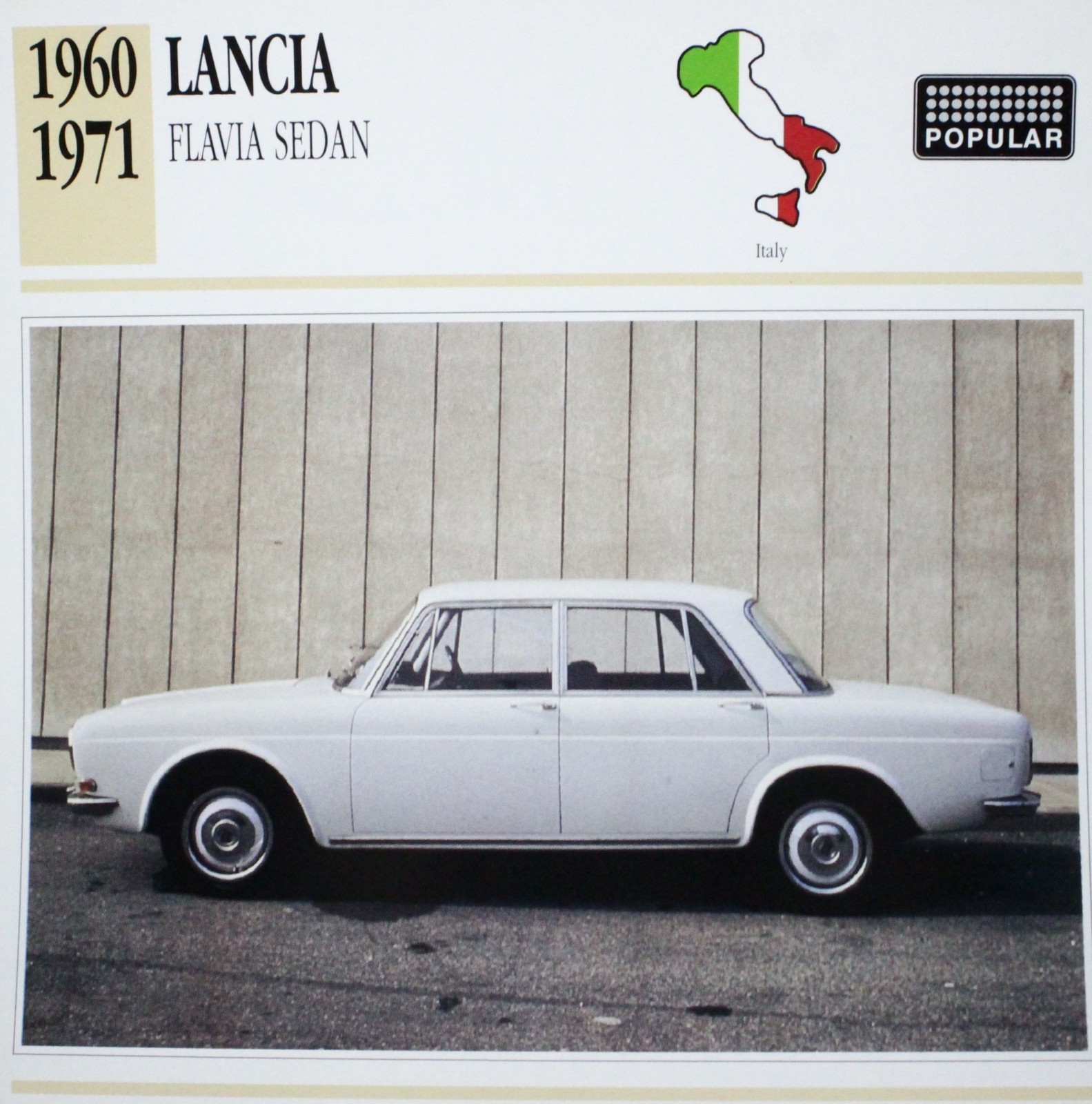 Lancia Car Picture Info Specs Collector Card Vintage Retro Decor NOS      