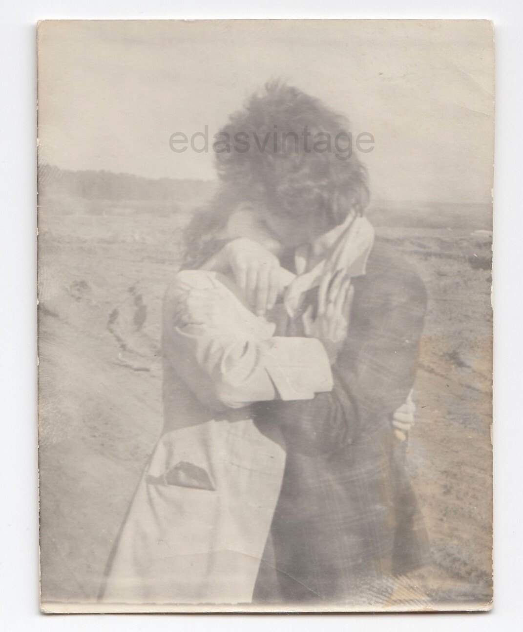Passionate kiss Faceless couple kissing Love Embrace HANDS Intriguing vtg photo