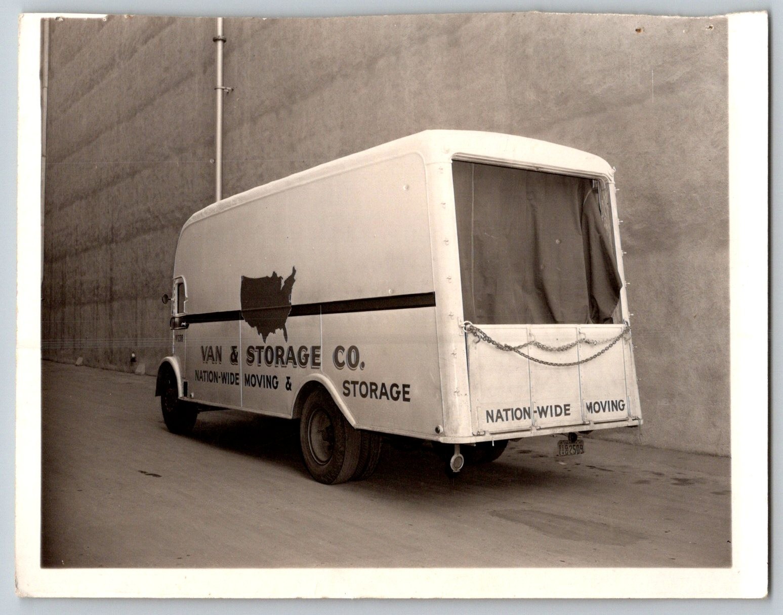 Vintage 1937 White Furniture Van Photo Bekins Moving & Storage Truck 4x5 B&W