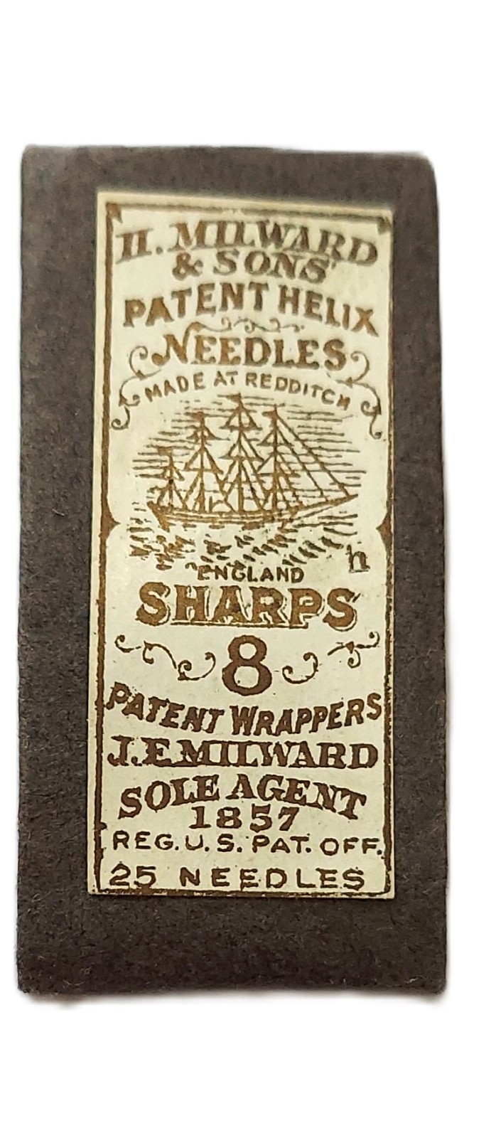 RARE H. Milward & Sons No 8 Sharps Helix Sewing Needles Ridditch NOS