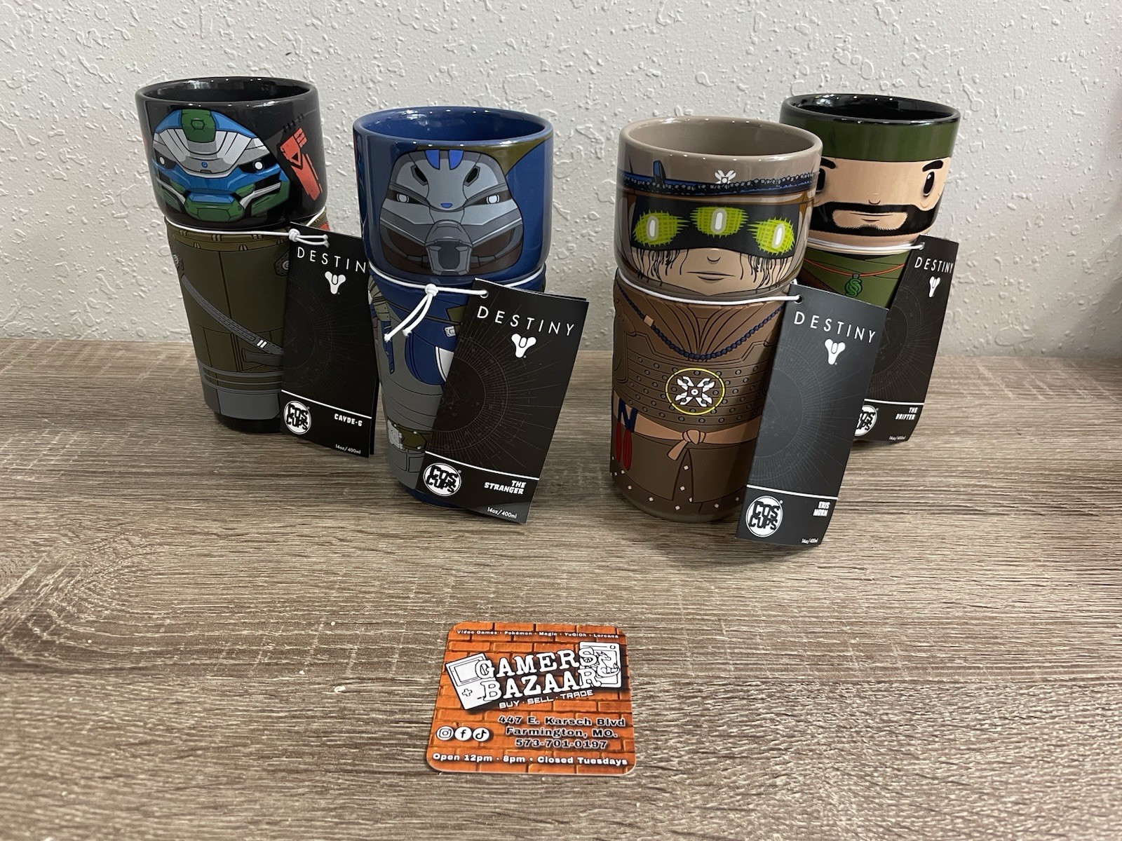 ☕️ Destiny 2 CosCup Set Of 4 Drinking Mug Glasses & Tags Eris Morn Bungie Cups