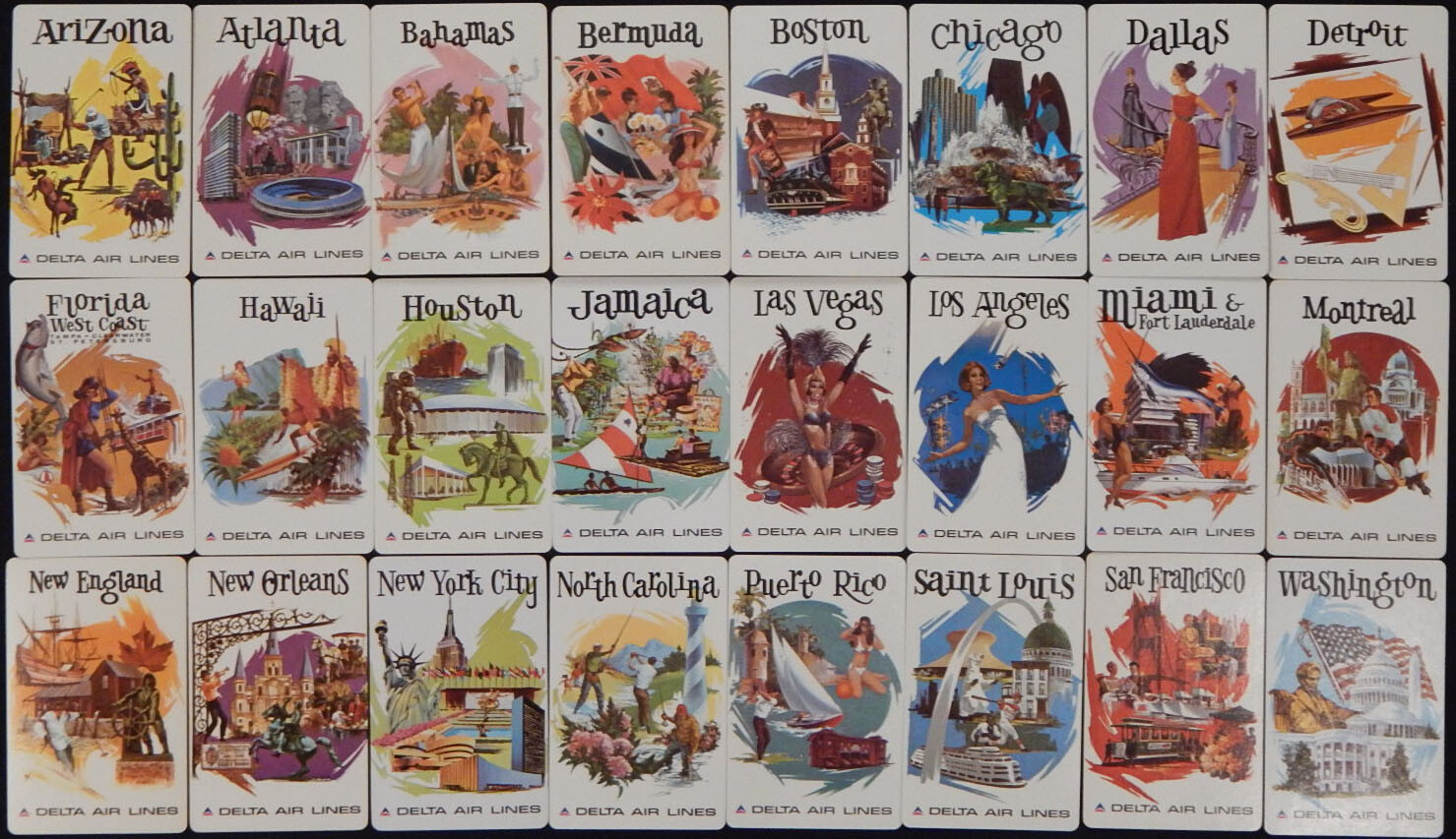 Delta Air Lines swap single playing cards complete 2nd city series