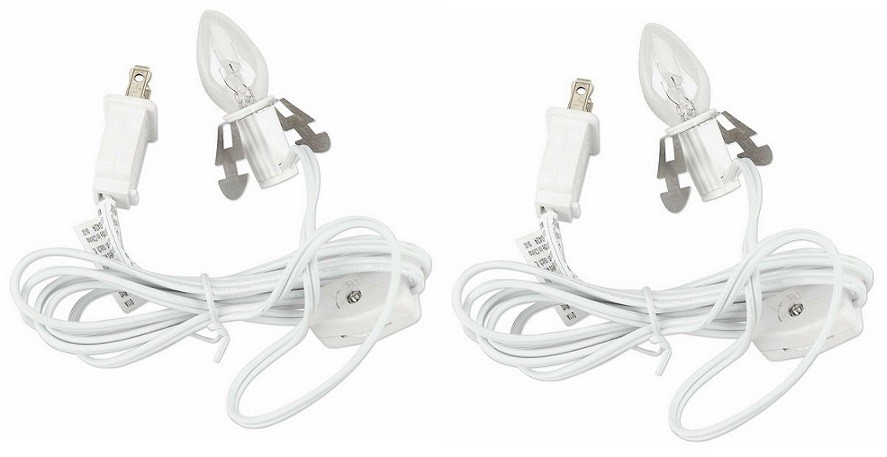 Lot of 2 LED Bulbs White Clip Lamp Light 6\' Electric Cord w/Socket on/off Switch