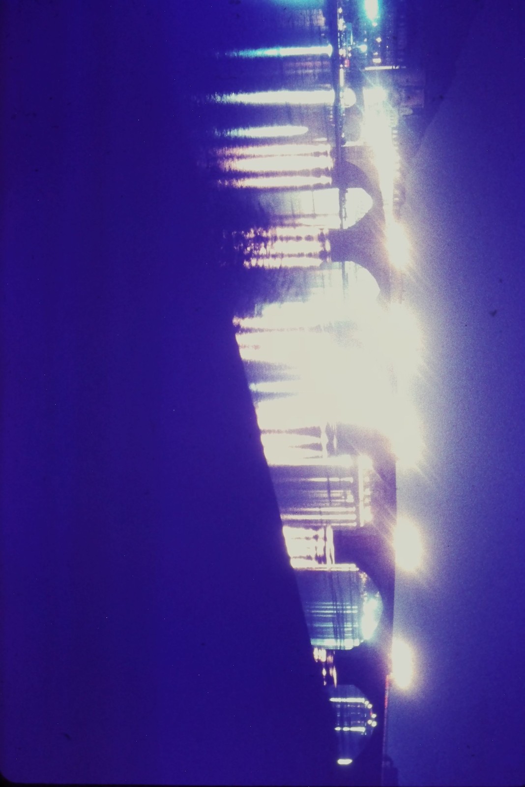 c1960\'s Agfachrome 35mm Slide, Light Reflections Night Scene blue purple City c1960\'s Agfachrome 35mm Slide, Light Reflections Night Scene blue purple City
