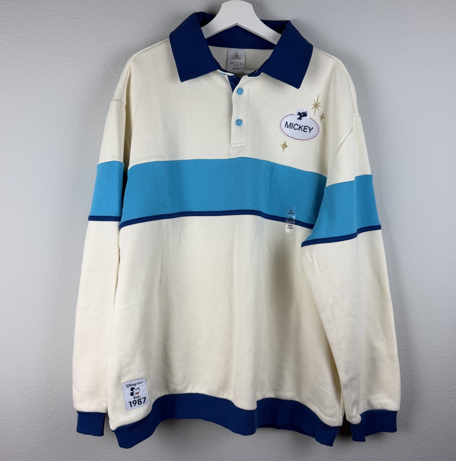 Disney 1980\'s Collection Disney Store Rugy Polo Pullover Sweatshirt NWOT XL