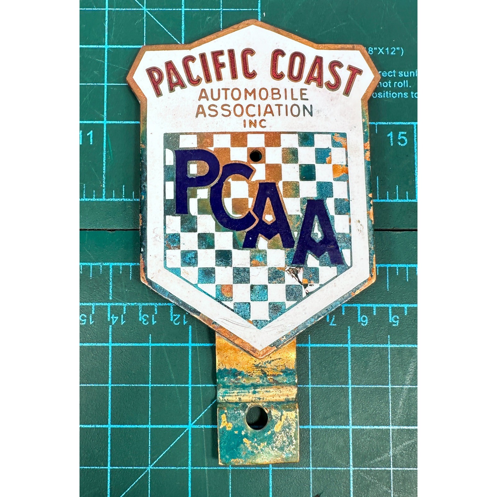 Vintage Pacific Coast Automobile Association PCAA Grille Badge Bastian Bros NY Vintage Pacific Coast Automobile Association PCAA Grille Badge Bastian Bros NY