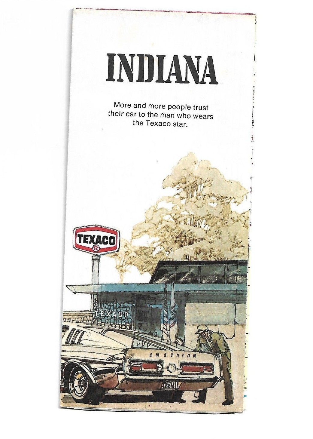 1972 Indiana Highway Map, Texaco, Rand McNally