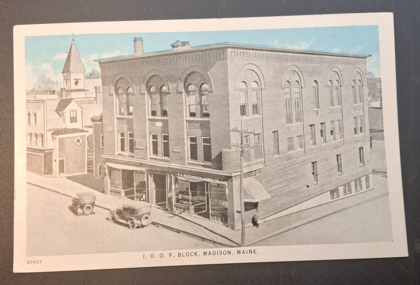 Madison Maine Vintage  Postcard IOOF Odd Fellow Building