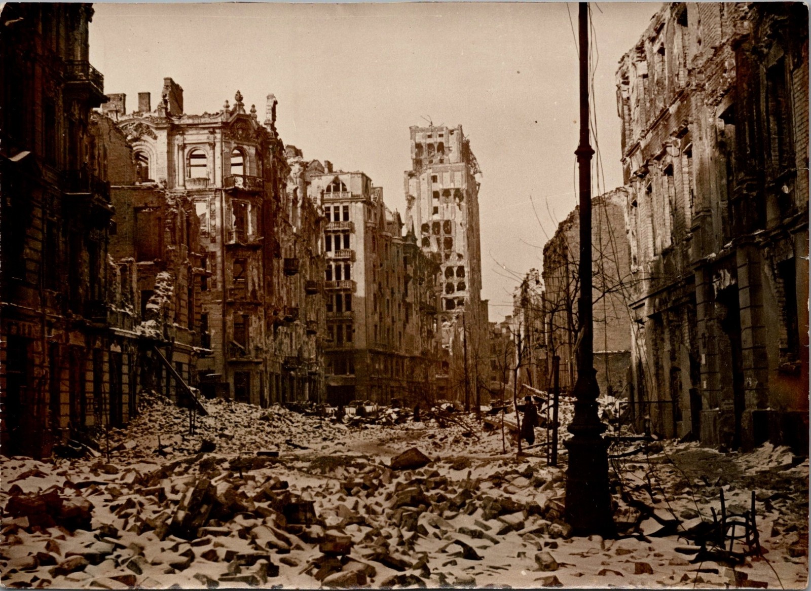 Ruins of Warsaw Poland Uprising Rubble Street Canyon Press Print 1944 Photograph Ruins of Warsaw Poland Uprising Rubble Street Canyon Press Print 1944 Photograph