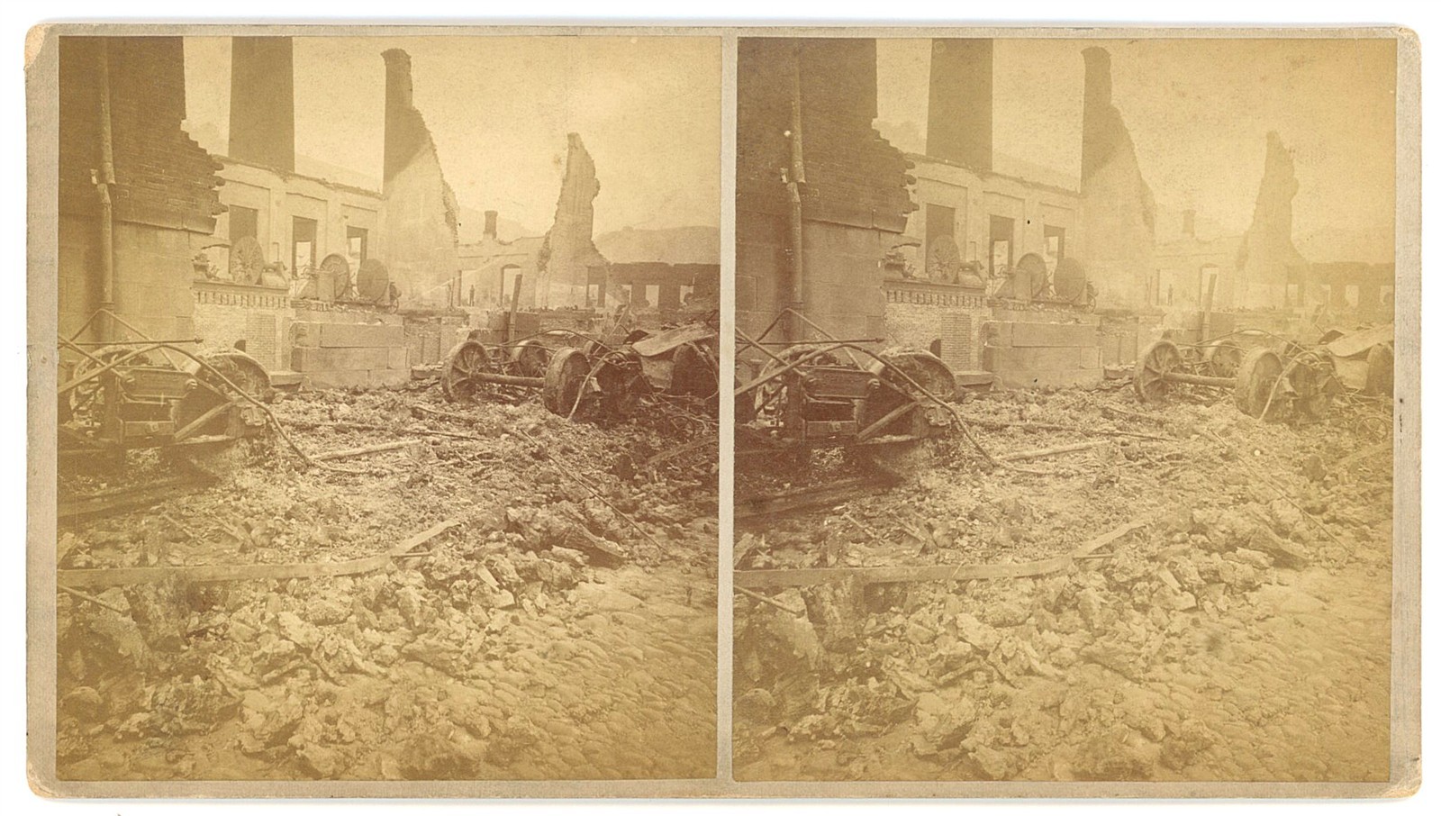 PENNSYLVANIA STEREOVIEW - Pittsburgh - Railroad War - Machine Shop - Albee c1877