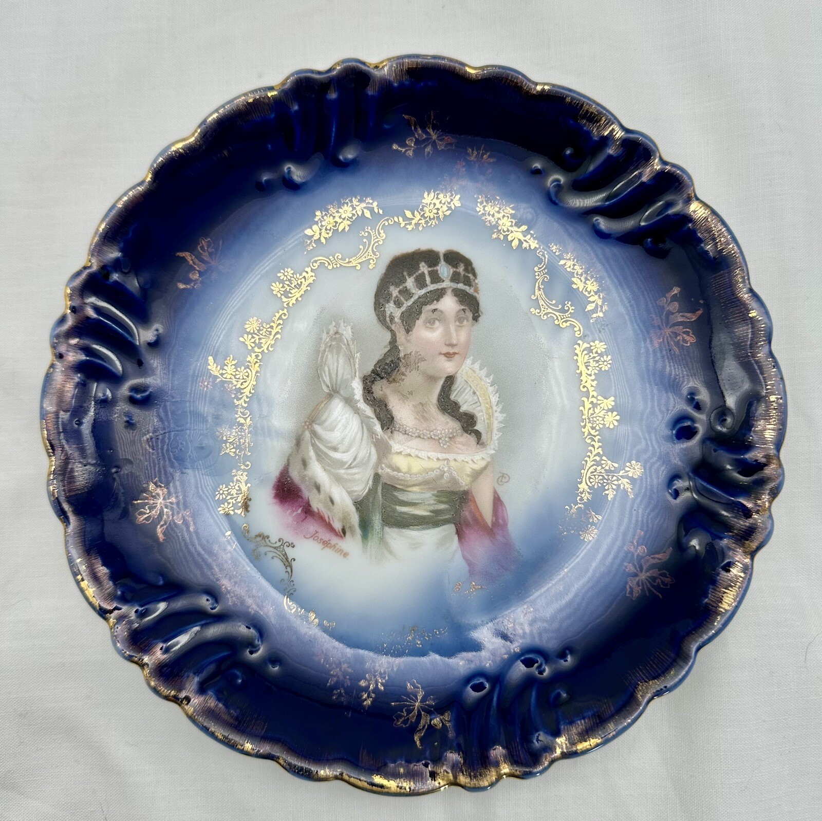 Antique Flo Blue Josephine Plate- 8 1/2 Inches