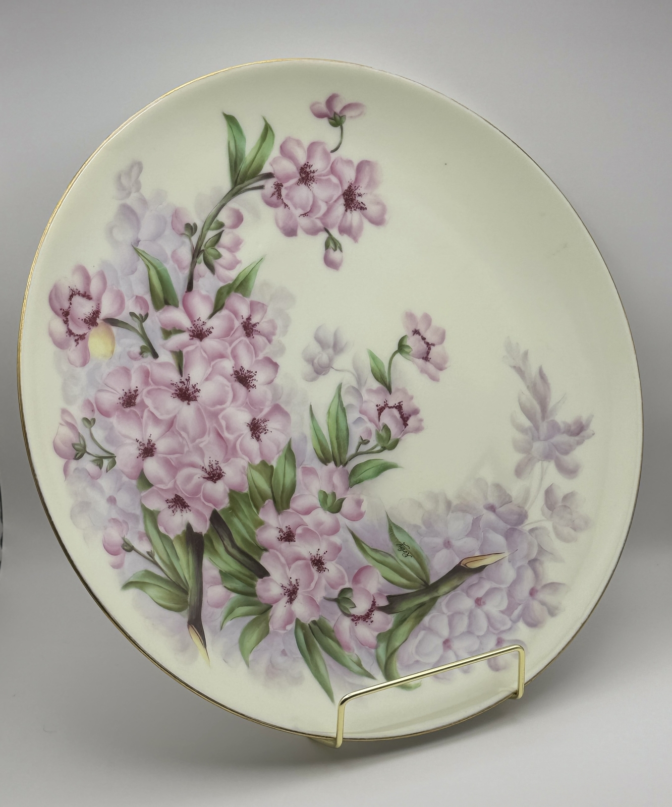 Rare T&V Limoges Hand Painted Floral Plate by Toby Antique French Porcelain
