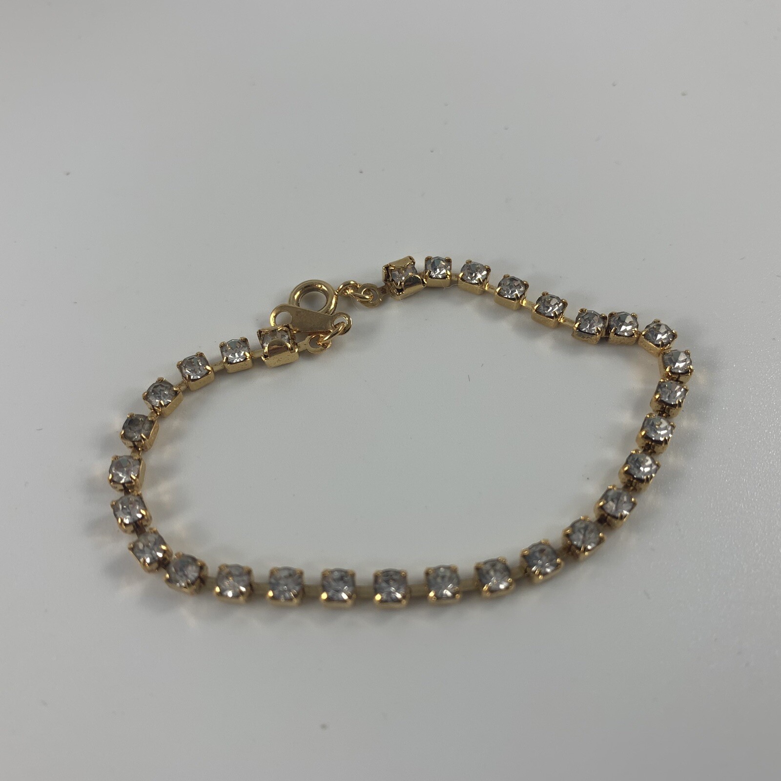 Vintage AVON Goldtone Small RHINESTONE Tennis Bracelet