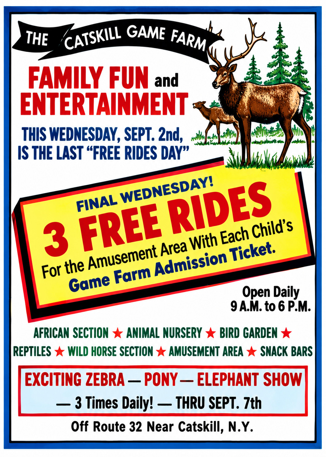 Vintage Catskill Game Farm Amusement Park Ad Magnet – Catskill  New York