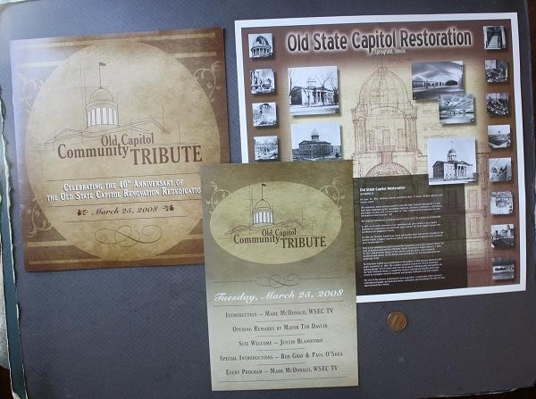 Springfield Illinois Old State Capitol Restoration 3 Piece Set Abraham Lincoln +