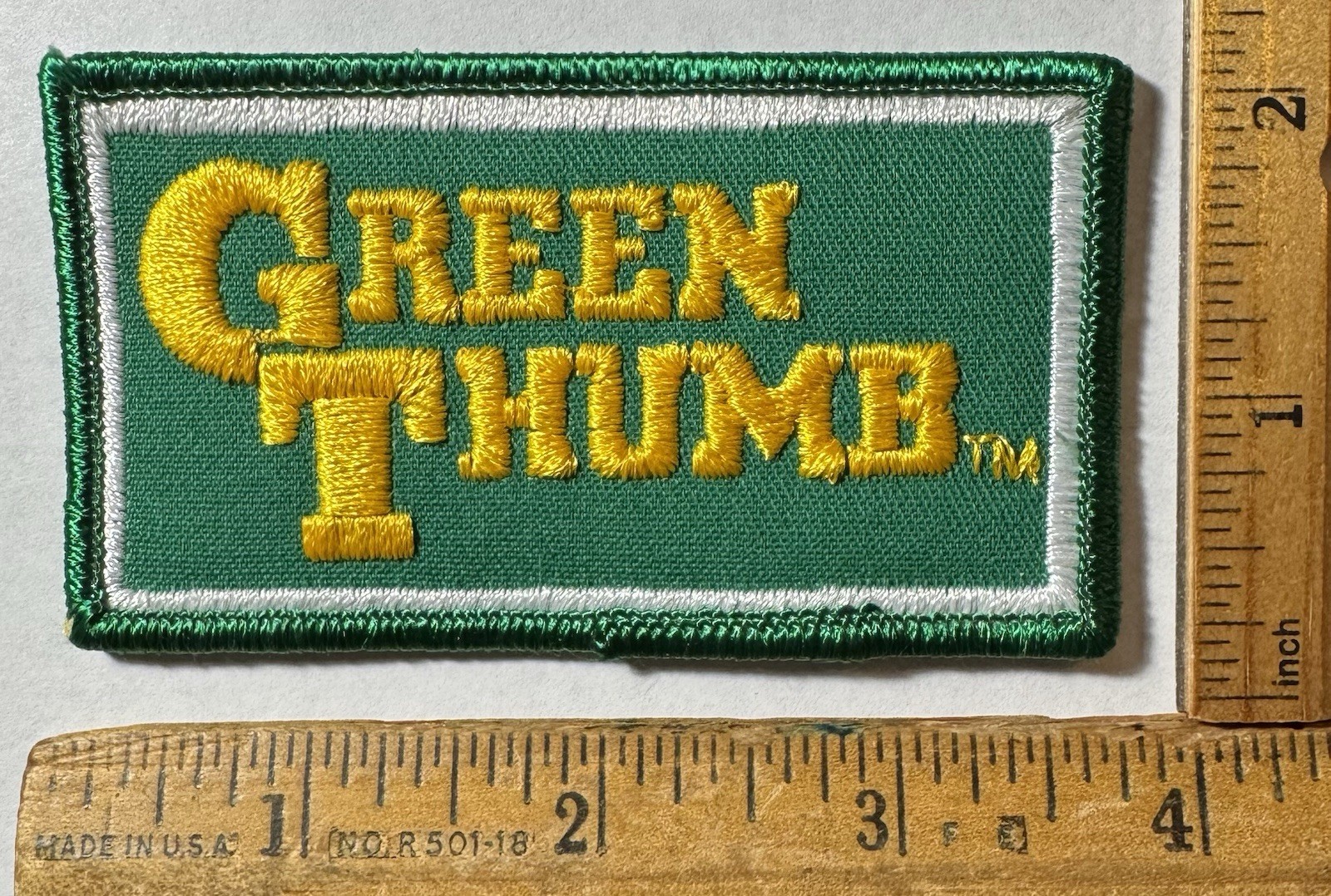 Vintage Green Thumb Lawn & Garden Brand Iron On Patch True Value Hardware Store