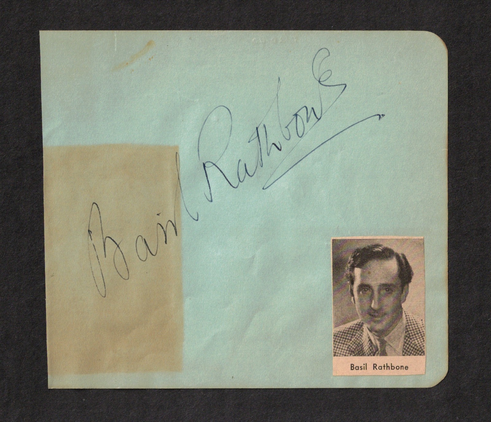 Basil Rathbone Original Signed Autograph Album Page The Adventures of Robinhood
