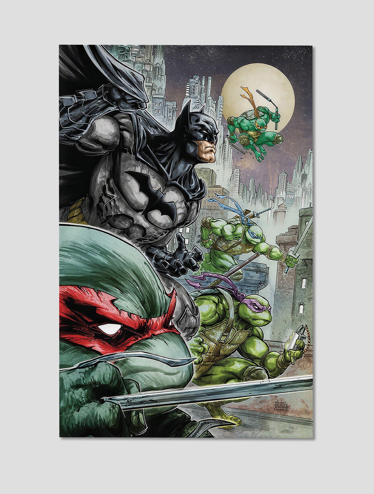 Batman/Teenage Mutant Ninja Turtles Crossover Giclee Print Poster 11x17 WallArt