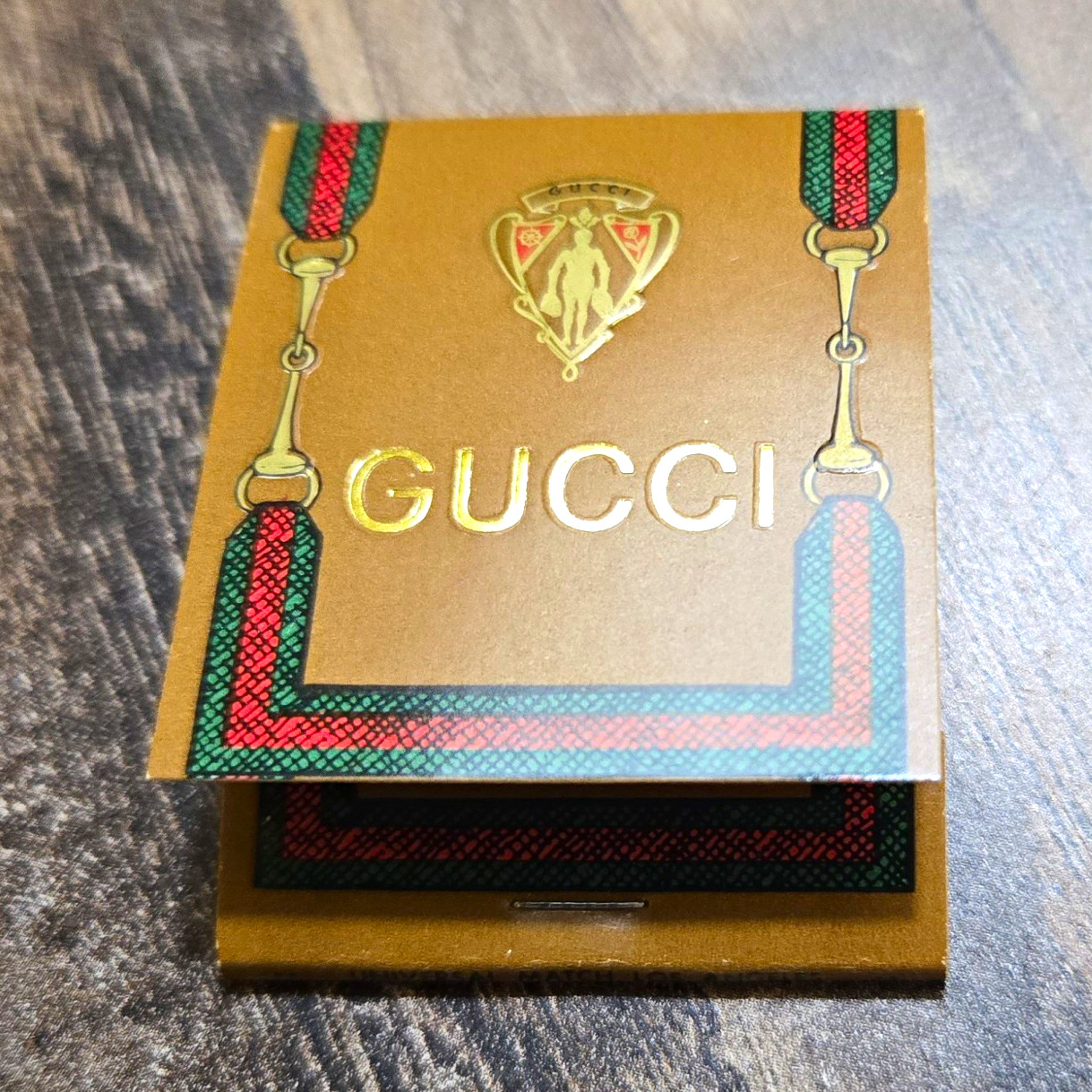 Gucci Matchbook Cover Gold Tone Mint condition