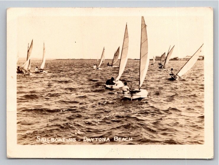 c. 1940s Sailboats Regatta Daytona Beach Florida Vintage B&W Photo Snapshot c. 1940s Sailboats Regatta Daytona Beach Florida Vintage B&W Photo Snapshot