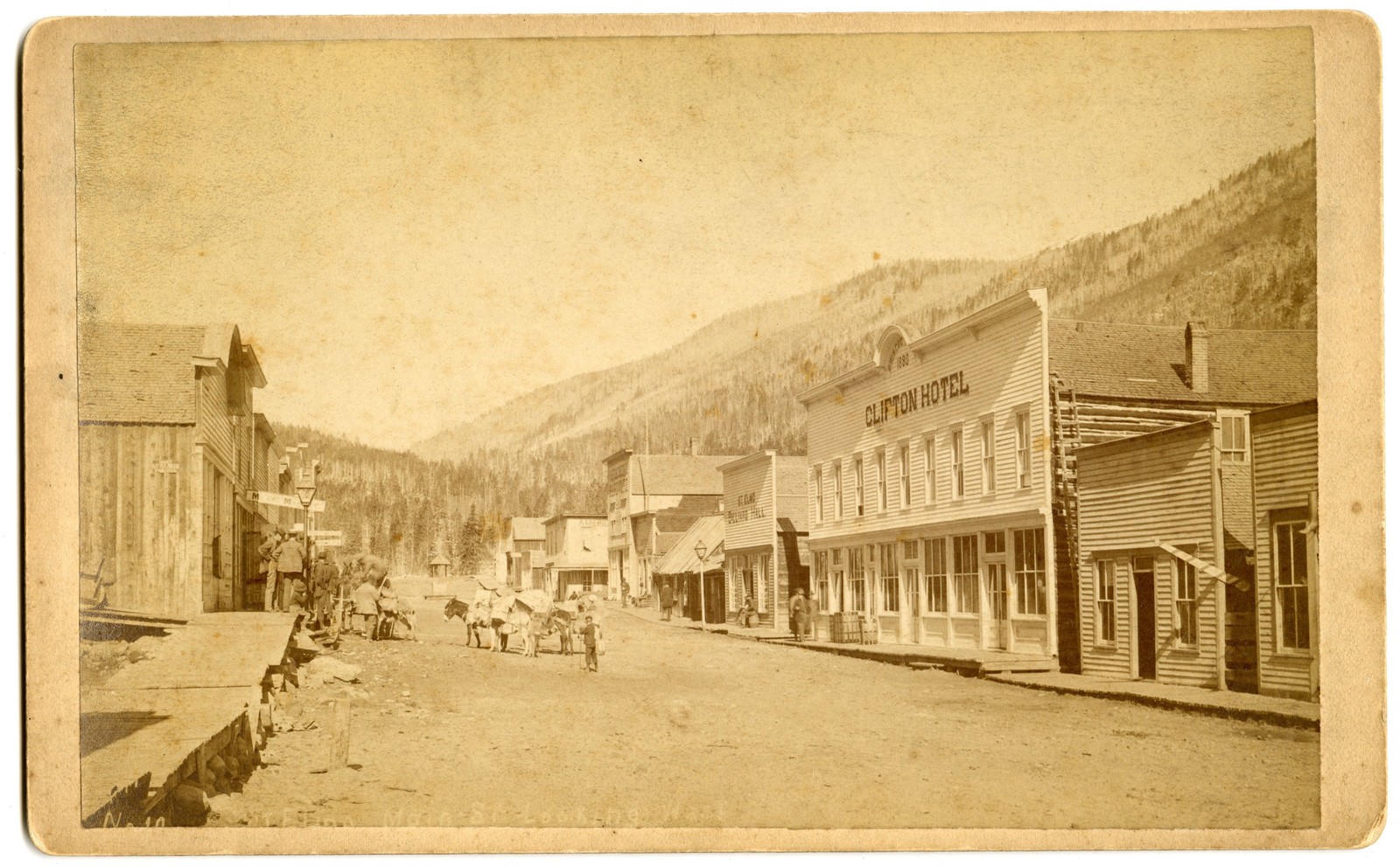CW Erdlen 1870s Boudoir Card Albumen Photo Main Street, St. Elmo, Colorado