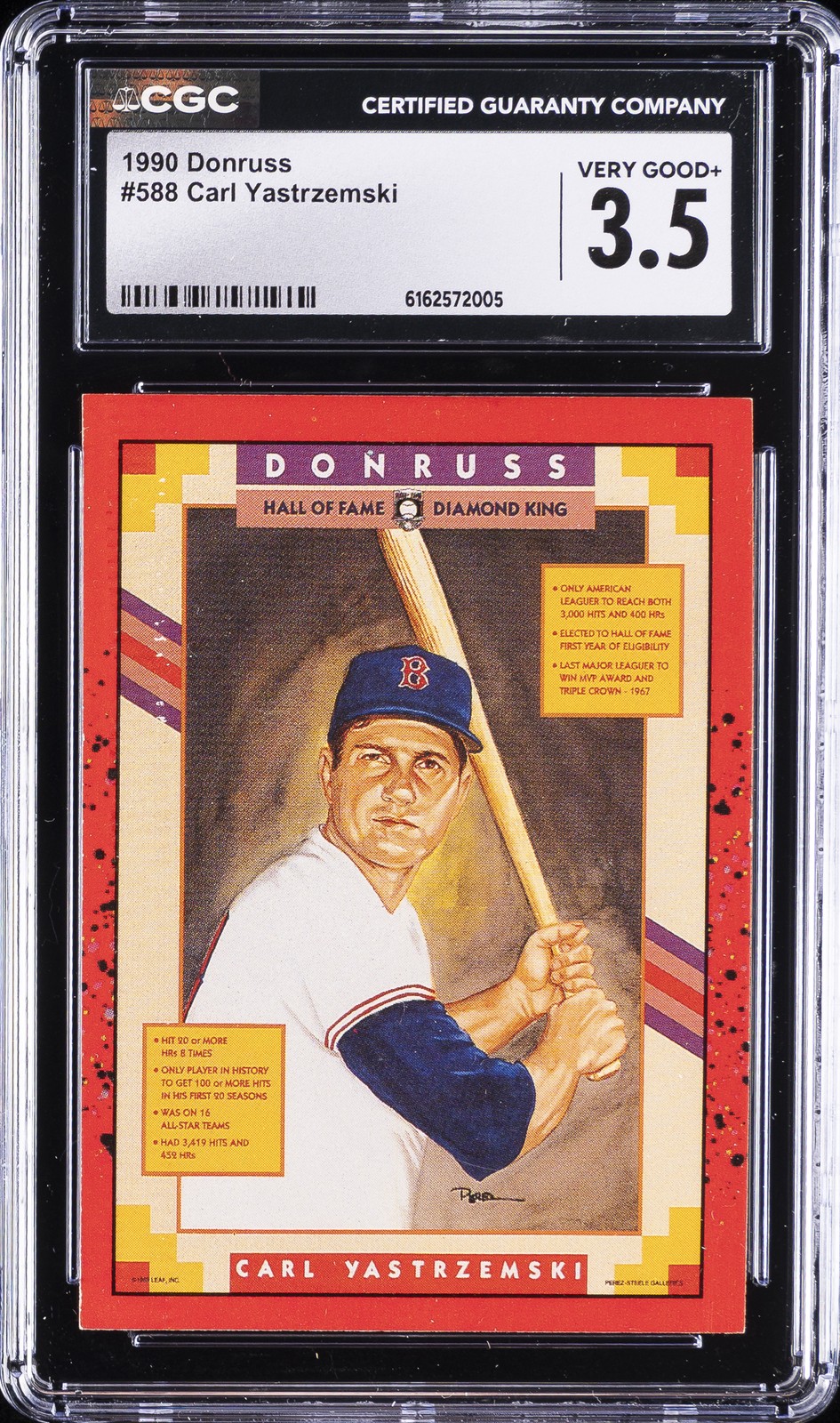 1990 DONRUSS #588 CARL YASTRZEMSKI CGC 3.5
