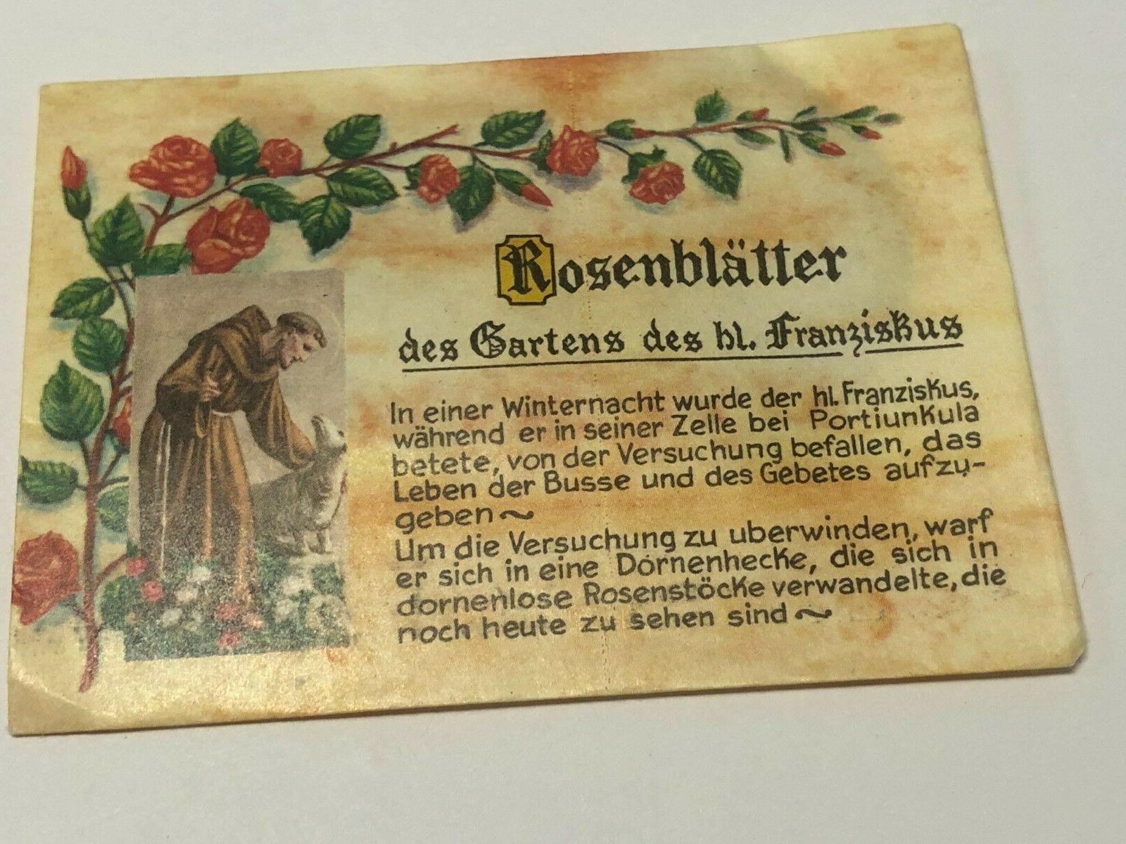Saint Francis of Assisi Leaves from his Rose Garden Vintage Pack, New Italy (G)