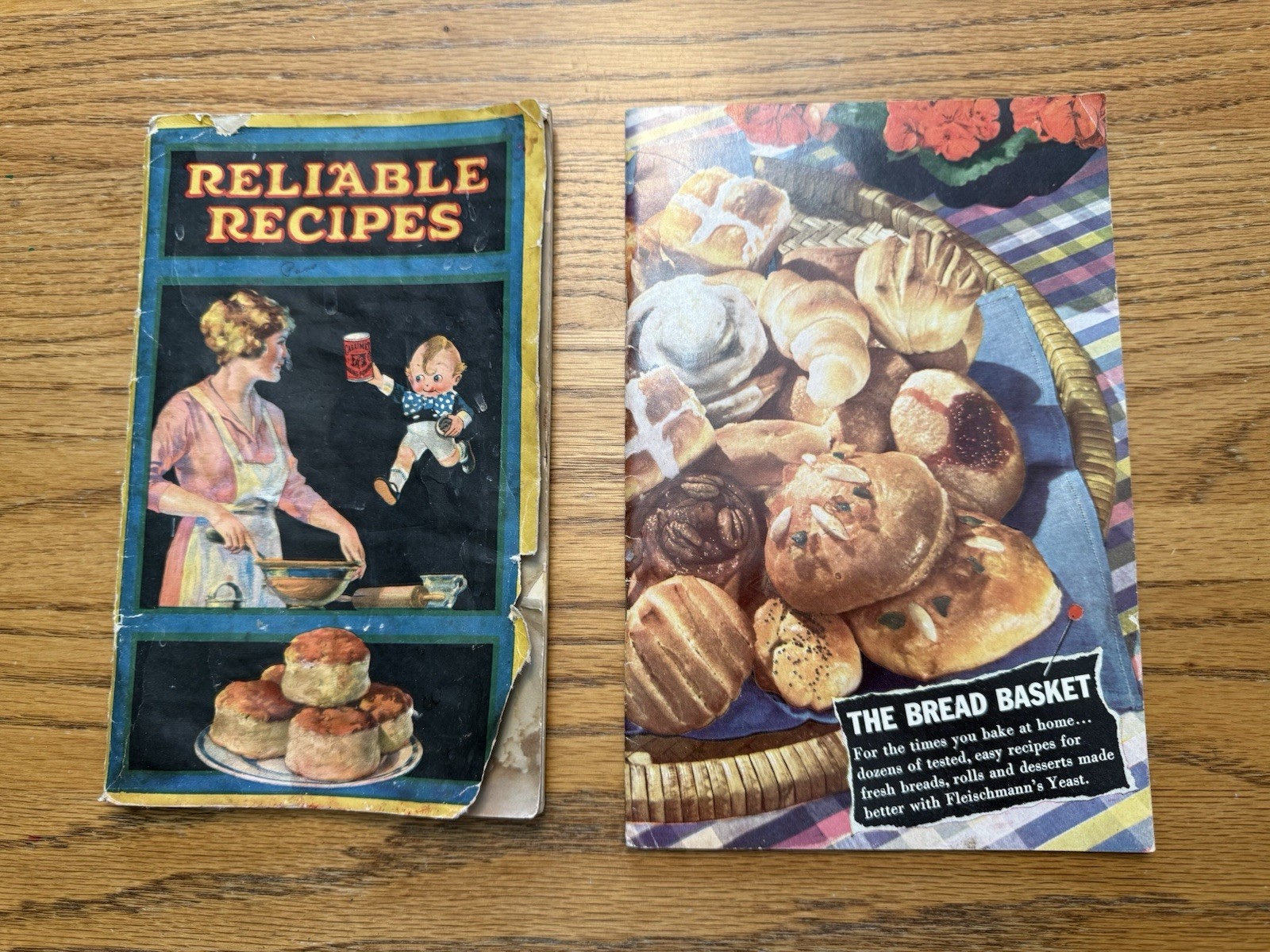 1920\'s Reliable Recipes Calumet Baking Powder + Bread Basket Fleischmann’s Yeast