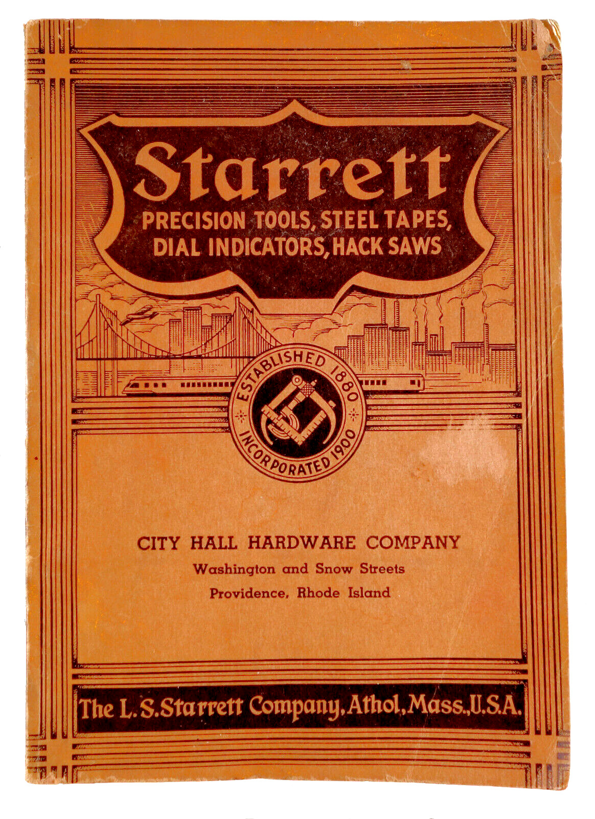 1938 LS STARRETT PRECISION TOOLS CATALOG No. 26 Antique Mechanical Hardware Mass