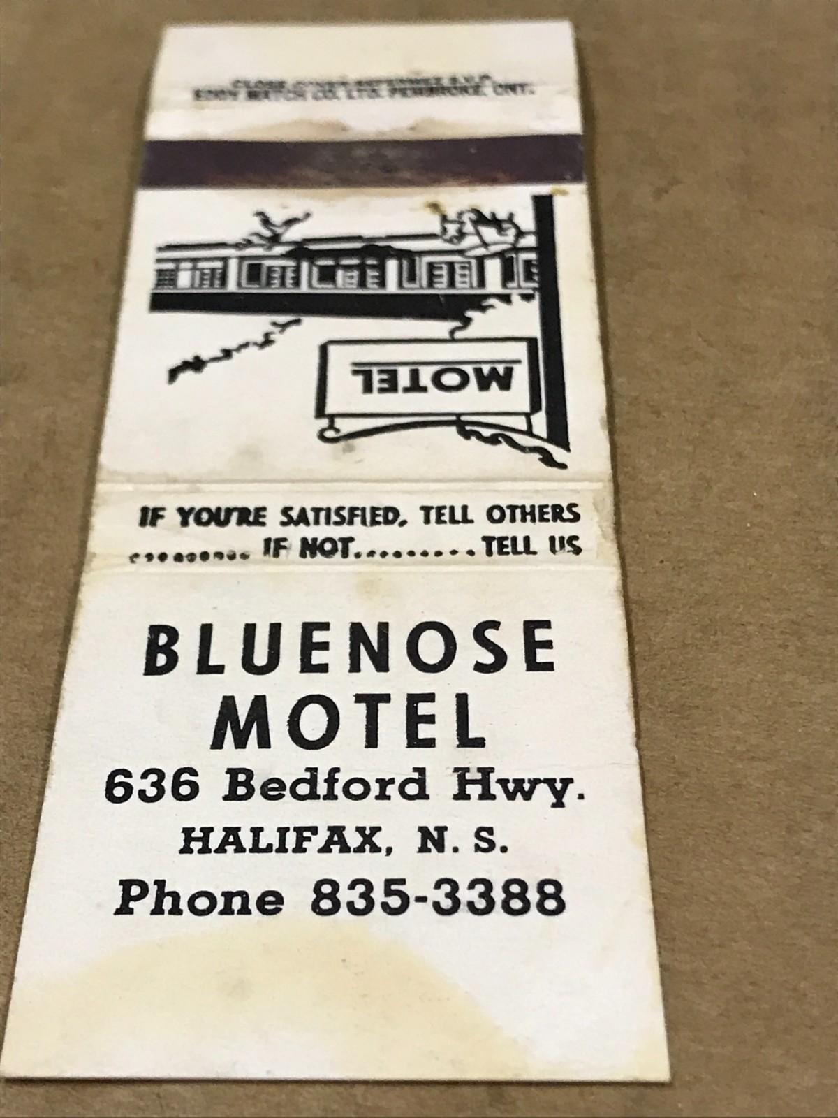 Vintage Bluenose Motel - Matchcover, Matchbook